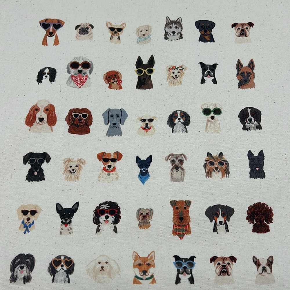 Rifle Paper Co. Dogs Cream Colored Book/Tote Bag - Picture 2 of 4